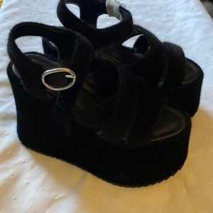 Delia’s platform fuzzy shoes